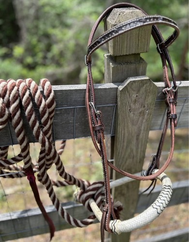 Bitless hackamore rawhide - hackamore,