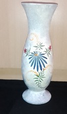 Vase Céramique Abadie Décor Main Signé j. Yell Motif Floraux / Tréguier H: 30 Cm