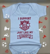 Aston Villa Personalised Novelty Baby Football Vest Babygrow Bodysuit FREE P&P