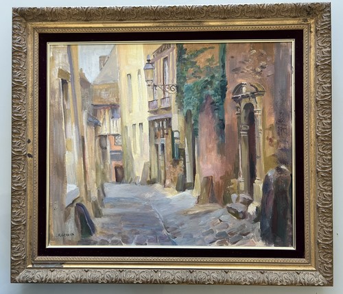 Huile sur toile vue du - sur, vieux