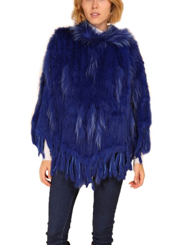 Poncho cape fourrure lapin - fourrure,
