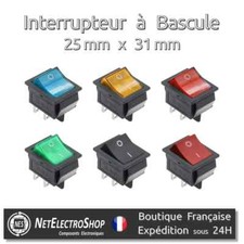 Interrupteur à Bascule KCD4 ON-OFF DPST 250V 16A 25x31mm 4 PINS Rocker Switch