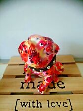 Chien Bulldog Piggy Bank Flower Apple Pidou Figure Figurine 