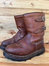 Paraboot Fur Lined Mid Calf Brown Buckled Leather Boots Shoe SZ 41 / US 8 / UK 7
