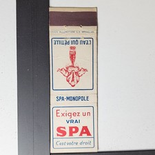 SPA-Monopole Bruxelles Belgium Vintage L'Eau Qui Pétille Matchbook