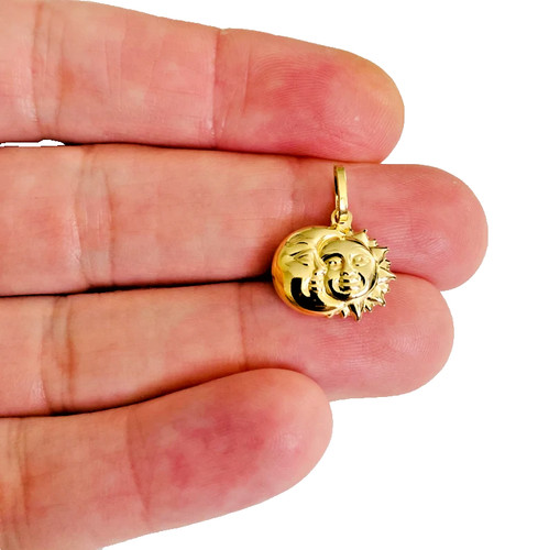 Real 14k yellow gold sun - 14k,