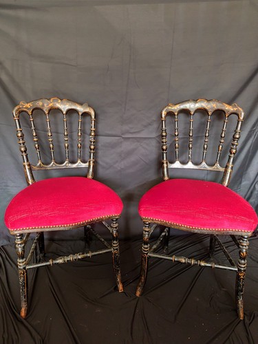 Paire chaises napoléon iii - paire,