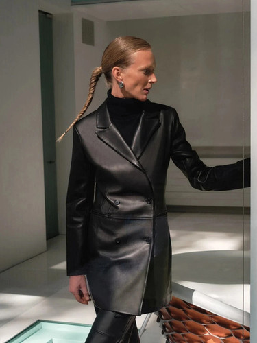 Manteau cuir trench - manteau,