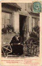Old postcard spinning machine with wheel, with old toy Nivernais (612792)