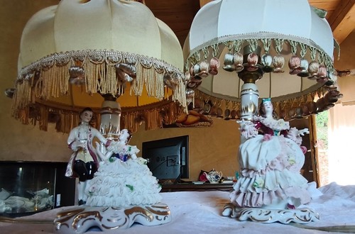 Lampes porcelaine froufrou - 2,