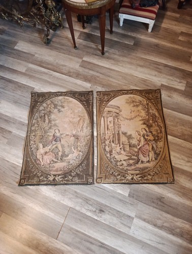 Paire tapisseries anciennes - paire,