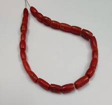 Perles de corail rouge Italie perles de tambour de corail italien naturel per...