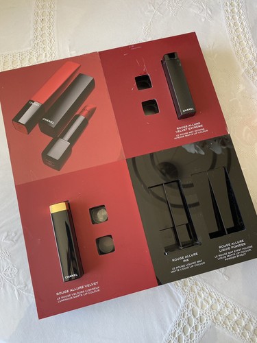 Présentoir maquillage rouge - présentoir,