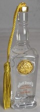 Jack Daniels Ltd 1905 Gold Metal Commemorative Crystal Whiskey Bottle Ornament