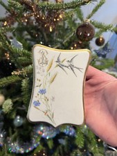 Porte Menu & Porcelaine Peinte/Émaillé & Art Nouveau & Hirondelles