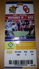 2016 OU Oklahoma Sooners vs West Virginia Collectible Ticket Stub