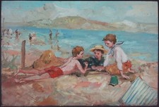Ancien Tableau "Enfants à la