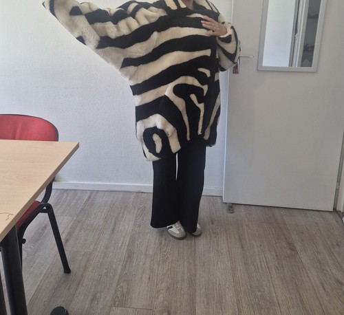 Manteau fourrure jean - manteau,
