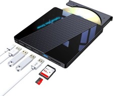 Lecteur CD DVD Externe pour PC, USB 3.0 Lecteur CD/Dvd +/-Rw portable Type C