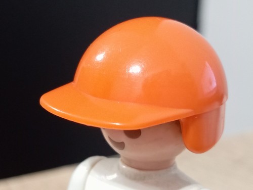 Playmobil ancien casque - ancien, orange
