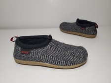Giesswein Vent 100% Wool Gray Chevron 39 Rubber Sole Slipper Shoes Womens Size 8