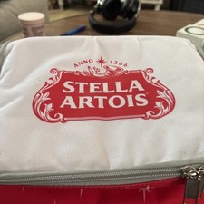 NOS STELLA ARTOIS Beer Zipper Cooler Bag Lunch 6 Cans Soft Lunch Bag