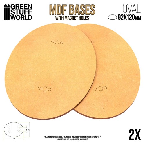 Socles ovales 92x120mm mdf - ovales,