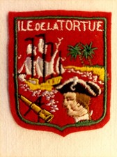 Écusson ÎLE DE LA TORTUE Antilles ? Haïti ? en feutrine brodée - hauteur 6 cm