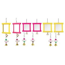 2x Jouets miroir pour poules, canaris, cage, accessoires, perruches, becs,