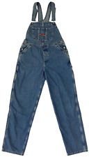 Rare Vintage OBER AUTHENTIC Worker Blue Denim Carpenter Bib Overalls Button Fly