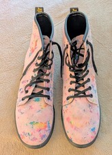 DR. MARTENS SHERIDAN Pink Confetti Suede Women 10 UK 8 EU 42 Lace Up Rubber Soul