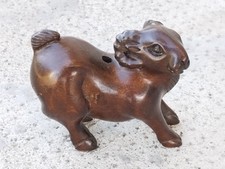 Ancien netsuke bois sculpté signé carved wood Japanese signed japon