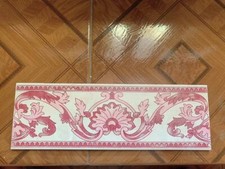 12 " L X 4 " W Tuile Bordure Vieux Antique Vintage 1990s Céramique Décor