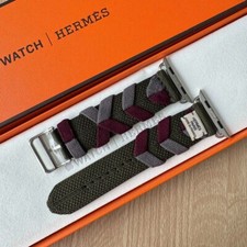 Apple Watch HERMES Single Tour Strap Nylon Knit Khaki Bridon 45mm