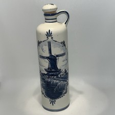 Antique Blue Delft for BOLS Distilleries Decanter Holland Hand Painted Stopper
