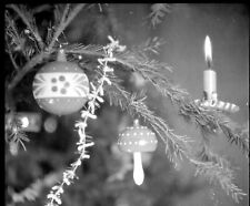 Candleball Christmas Decorations Tree - Antique Photo Negative Year. 1930 40