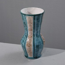 Robert Picault in Vallauris large vase engraved decor France 1950s