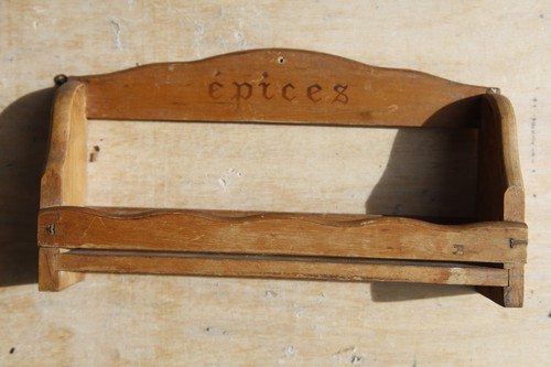 Etagère épices bois - , ancienne