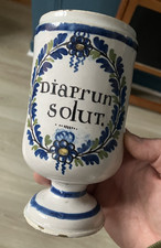 Ancien pot pharmacie Albarello marqué XIXème Diaprum solut XIXème ?