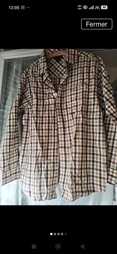 Chemise carreaux tons beige - chemise,