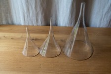 Lot of 3 Antique Blown Glass Funnels Lab Pharmacy Office Curiosity