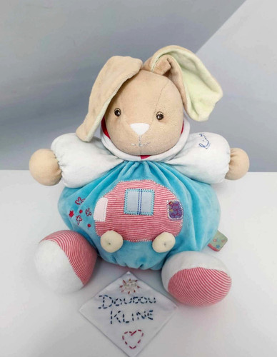 Peluche doudou lapin boule - lapin,