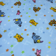 Tissu micropolaire polaire Disney Winnie l'ourson bleu coloré tissu sous lice...