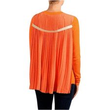 Maison Margiela MM6 Orange Knit Pleated Cape Pullover Sweater Size S Barbie Luxe