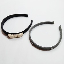 NO TARIFF Salvatore Ferragamo   Hair Accessory 2 set Black Canvas 4301972