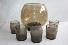 Service à punch/sangria vintage verre soufflé, Verrerie de Bendor 