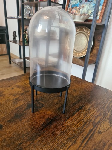 Cloche verre pied métal - cloche,