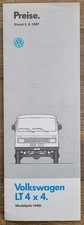 VW LT 4x4 price list/pricelist/list de prix/brochure/brochure/folleto/opuscolo