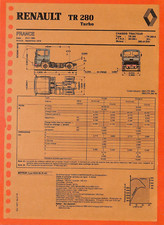 1980 Renault / TR 280 TURBO / TRACTOR CHASSIS / TECHNICAL SHEET