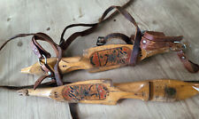 ancienne Paire de Patins à Glace - Vintage - Bois - Acier - Cuir - Pays-Bas - 19